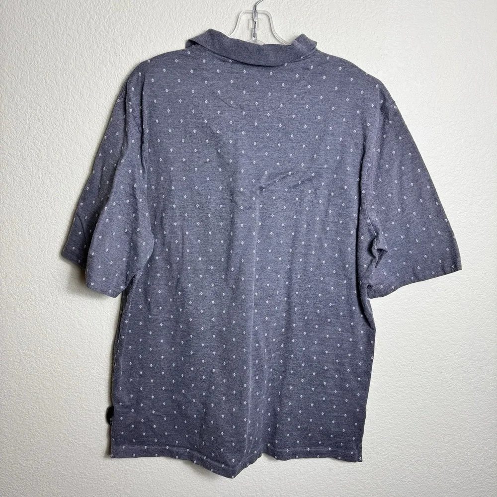 VTG Polo Golf Ralph Lauren Gray Diamond Print Pima Cotton Polo Shirt Men‎ L